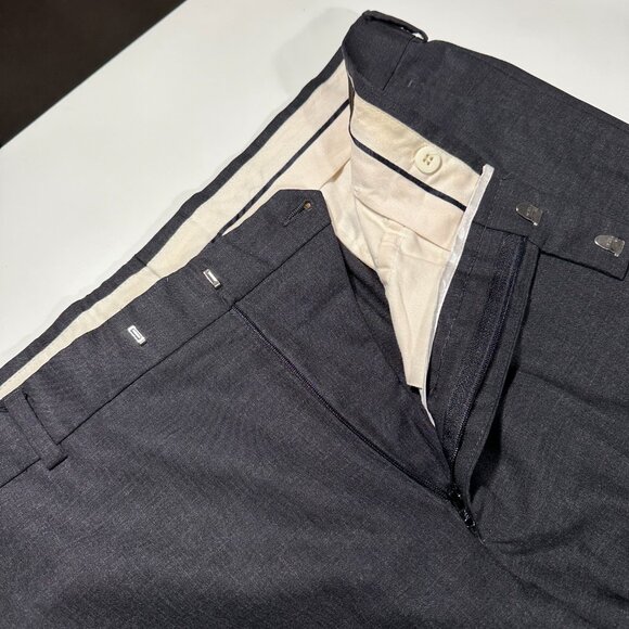 Z Zegna Dark Gray Straight Leg Wool Trousers Size 36x32 - Picture 2 of 10